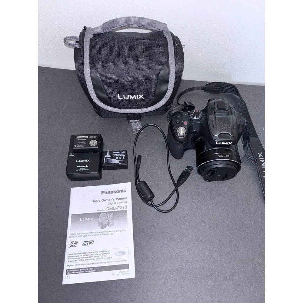 Panasonic Lumix DMC-FZ70 Digital Camera 16.1MP 60x Opt Zoom HD Video